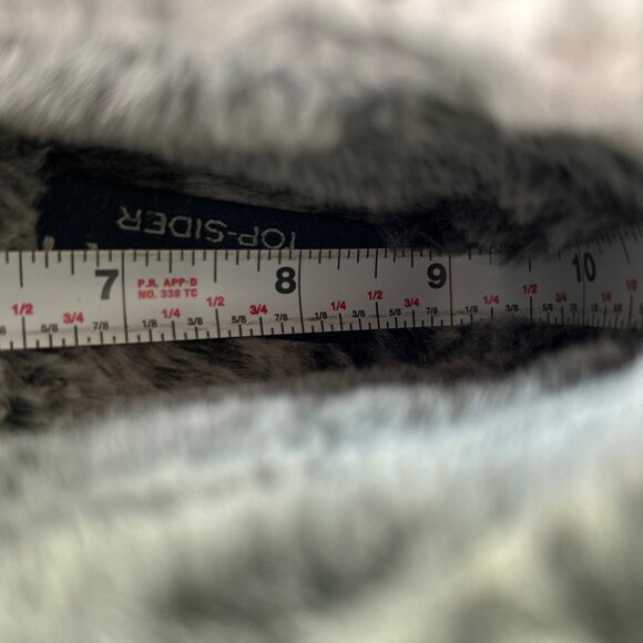 Sperry Womens Duck Mid Top Slipper Size 7 Black Suede Faux Fur Lined Warm Ladies - Picture 9 of 12